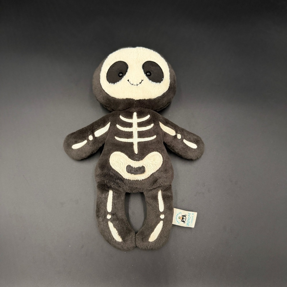 Jellycat Skeleton Bob 13in Plush Charcoal Grey Halloween Amuseables Toy